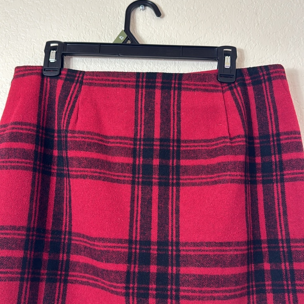Joe Fresh Wool  Blend-Red and Black Women's Skirt